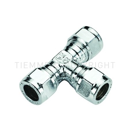 RACCORDO TEE CW602N CR A COMPRES/OGIVA OT Ø 15 - 15 - 12 - 1107CZC TIEMME 1130071 1