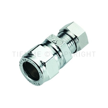 RACCORDO DIRITTO DOPPIO CW602N CR A COMPRES/OGIVA OT Ø 22 - 22 - 1101CZC TIEMME 1130179 1