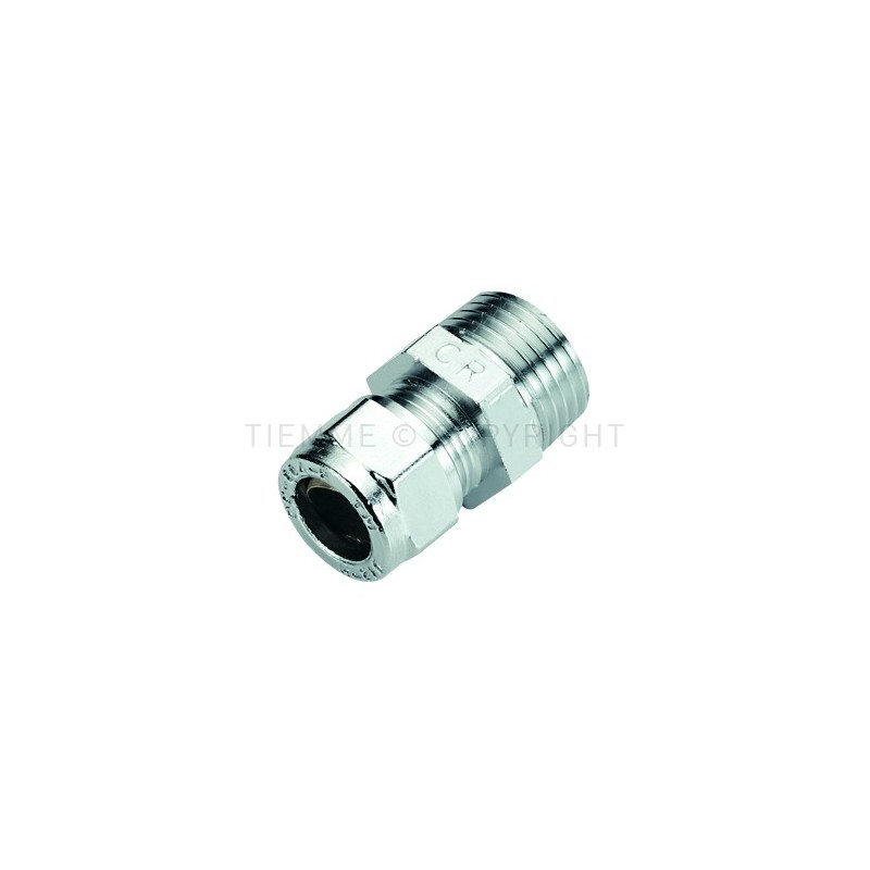 RACCORDO DIRITTO M CW602N CR A COMPRES/OGIVA OT Ø 18 X 1/2" - 1100CZC TIEMME 1130184 1