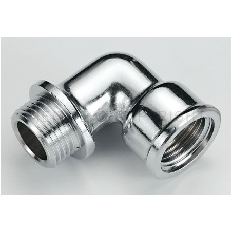 RACCORDO CURVO M - F CW602N CR LUCIDO CON FLANGIA GENER 1/2"X1/2" - 1561CZC TIEMME 1520020 1