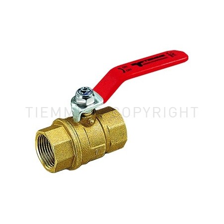 VALVOLA SFERA CW602N ACQUA F - F 1" ISO228 LEVA ACCIAIO PIATTA PLASTIF ROSSA - 2030CZ TIEMME 2030001 1
