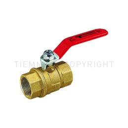 VALVOLA SFERA CW602N ACQUA F - F 3/8" ISO228 LEVA ACCIAIO PIATTA PLASTIF ROSSA - 2030CZ TIEMME 2030011 1