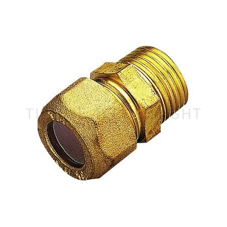 RACCORDO DIRITTO M A COMPRES/OGIVA P T F E TUBO CU Ø 18 X 3/4" - 1200 TIEMME 1200002 1