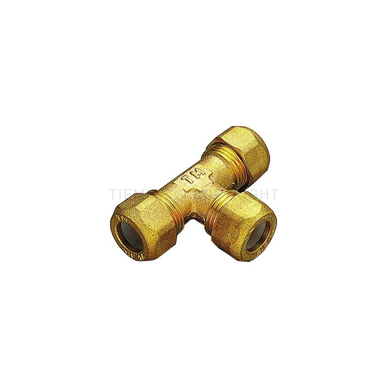 RACCORDO TEE A COMPRES/OGIVA P T F E TUBO CU Ø 14 - 14 - 14 - 1207 TIEMME 1200005 1