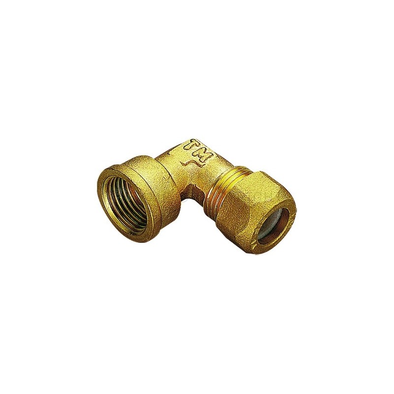 RACCORDO CURVO F A COMPRES/OGIVA P T F E TUBO CU Ø 18 X 3/4" - 1205 TIEMME 1200010 1