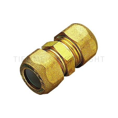 RACCORDO DIRITTO DOPPIO A COMPRES/OGIVA P T F E TUBO CU Ø 16 - 16 - 1201 TIEMME 1200026 1