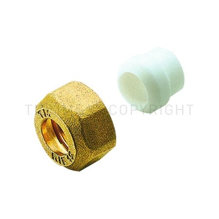 DADO - OGIVA RIDUZIONE RACCORDO A COMPRES/OGIVA P T F E TUBO CU Ø 44544 X 1/2" - 1233 TIEMME 1200062 1