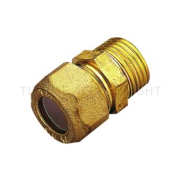 RACCORDO DIRITTO M A COMPRES/OGIVA P T F E TUBO CU Ø 10 X 3/8" FORO PASSANTE 1200FP TIEMME 1200124 1