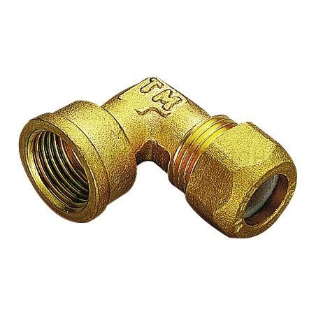 RACCORDO CURVO F (SERIE RINF ) A COMPRES/OGIVA P T F E TUBO CU Ø 12 X 1/2" - 1255 TIEMME 1210004 1