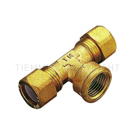 RACCORDO TEE F (SERIE RINF ) A COMPRES/OGIVA P T F E TUBO CU Ø 12X1/2"X12 - 1259 TIEMME 1210008 1