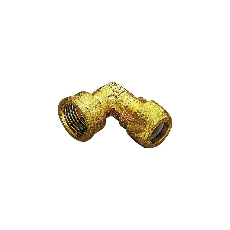 RACCORDO CURVO F (SERIE RINF ) A COMPRES/OGIVA P T F E TUBO CU Ø 16 X 3/4" - 1255 TIEMME 1210013 1