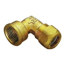 RACCORDO CURVO F (SERIE RINF ) A COMPRES/OGIVA P T F E TUBO CU Ø 10 X 1/2" - 1255 TIEMME 1210021 1