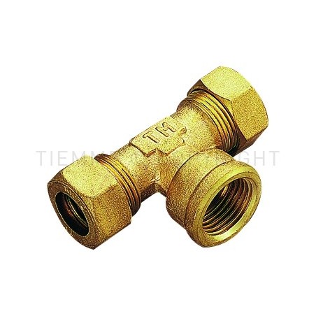 RACCORDO TEE F A COMPRES/TENUTA ORING TUBO CU Ø 12X1/2"X12 - 1309 TIEMME 1300046 1