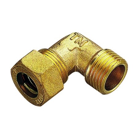 RACCORDO CURVO M A COMPRES/TENUTA ORING TUBO CU Ø 10 X 1/2" - 1304 TIEMME 1300069 1