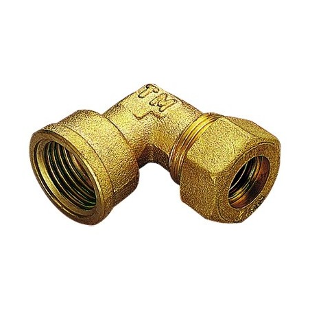 RACCORDO CURVO F A COMPRES/TENUTA ORING TUBO CU Ø 10 X 3/8" - 1305 TIEMME 1300072 1