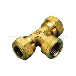 RACCORDO TEE F A COMPRES/TENUTA ORING (GAS) TUBO CU Ø 14X1/2"X14 - 1359 TIEMME 1350026 1