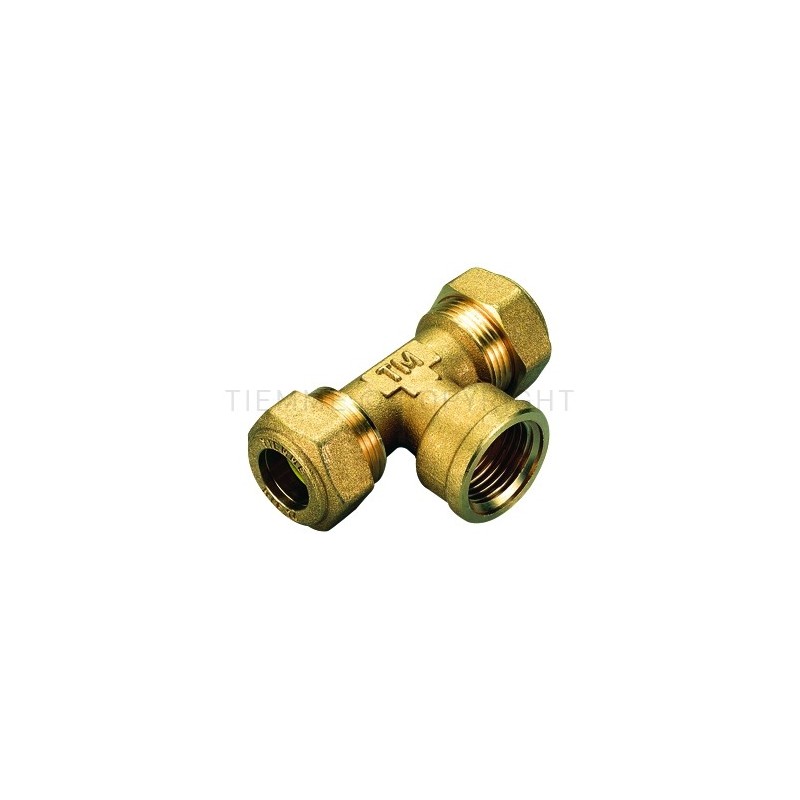 RACCORDO TEE F A COMPRES/TENUTA ORING (GAS) TUBO CU Ø 12X1/2"X12 - 1359 TIEMME 1350038 1