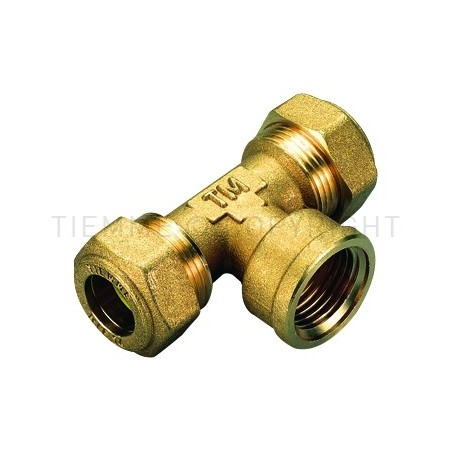 RACCORDO TEE F A COMPRES/TENUTA ORING (GAS) TUBO CU Ø 12X1/2"X12 - 1359 TIEMME 1350038 1