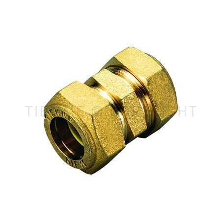 RACCORDO DIRITTO DOPPIO A COMPRES/TENUTA ORING (GAS) TUBO CU Ø 18 - 18 - 1351 TIEMME 1350040 1
