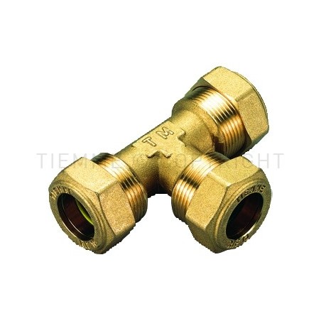 RACCORDO TEE A COMPRES/TENUTA ORING (GAS) TUBO CU Ø 22 - 22 - 22 - 1357 TIEMME 1350064 1