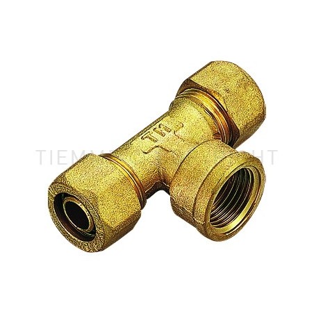 RACCORDO TEE F A COMPRES TUBO PE - X Ø 16X1/2"X16 SP 2 - 1409 TIEMME 1400020 1