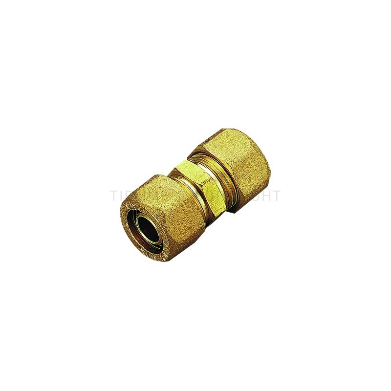 RACCORDO DIRITTO DOPPIO A COMPRES TUBO PE - X Ø 32 - 32 SP 2,9 E 3 - 1401 TIEMME 1400051 1