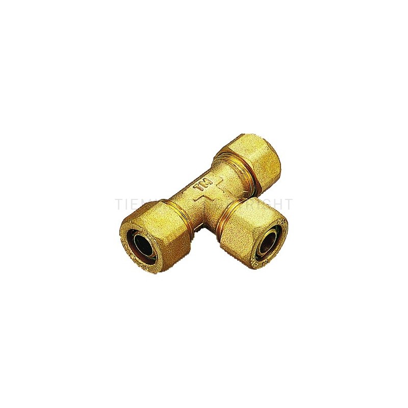 RACCORDO TEE A COMPRES TUBO PE - X Ø 25 - 25 - 25 SP 2,3 - 1407 TIEMME 1400145 1