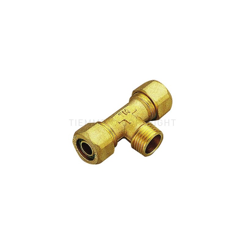 RACCORDO TEE M A COMPRES TUBO PE - X Ø 28X1"X28 SP 3 - 1408 TIEMME 1400171 1