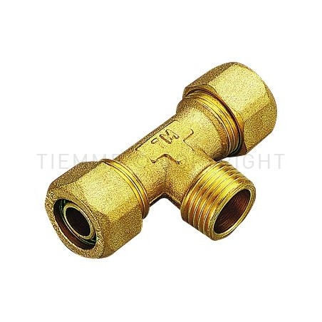RACCORDO TEE M A COMPRES TUBO PE - X Ø 25X1" ISO7X25 SP 2,3 - 1408 TIEMME 1400260 1