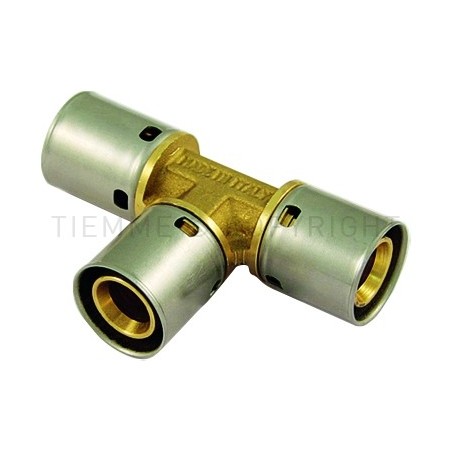 RACCORDO TEE A PRESS TUBO PE - X Ø 25 - 25 - 25 SP 2,3 - 1707 TIEMME 1700011 1