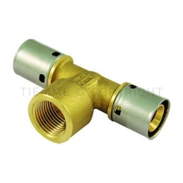 RACCORDO TEE F A PRESS TUBO PE - X Ø 16X1/2"X16 SP 1,8 - 1709 TIEMME 1700033 1