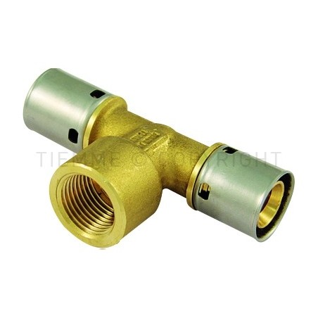 RACCORDO TEE F A PRESS TUBO PE - X Ø 16X1/2"X16 SP 1,8 - 1709 TIEMME 1700033 1