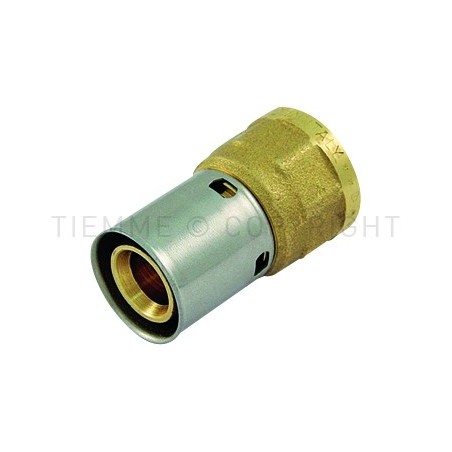 RACCORDO DIRITTO F A PRESS TUBO PE - X Ø 20 SP 1,9 E 2 1/2" - 1702 TIEMME 1700035 1