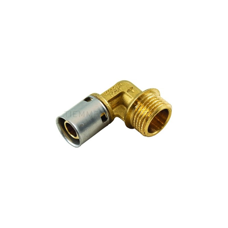 RACCORDO CURVO M A PRESS TUBO PE - X Ø 25 SP 2,3 3/4" - 1704 TIEMME 1700044 1