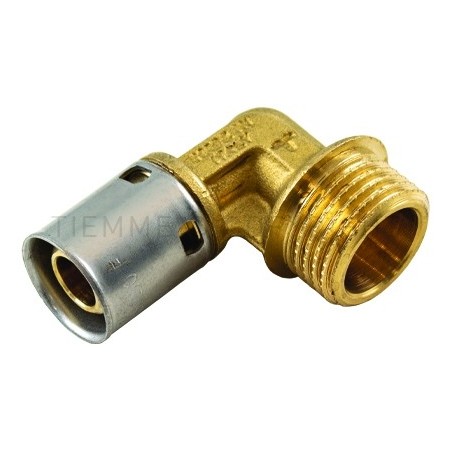 RACCORDO CURVO M A PRESS TUBO PE - X Ø 25 SP 2,3 3/4" - 1704 TIEMME 1700044 1