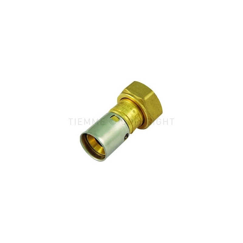 RACCORDO DIRITTO CON GIRELLO E GUARNIZIONE PIANA A PRESS TUBO PE - X Ø 25 SP 2,3 1" - 1715 TIEMME 1700058 1