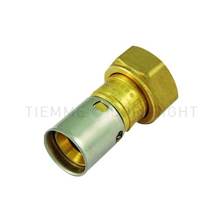 RACCORDO DIRITTO CON GIRELLO E GUARNIZIONE PIANA A PRESS TUBO PE - X Ø 25 SP 2,3 1" - 1715 TIEMME 1700058 1