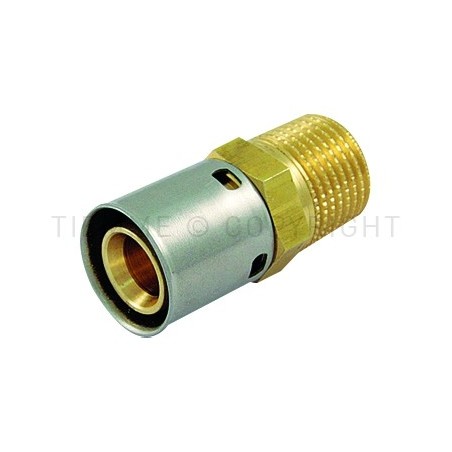 RACCORDO DIRITTO M A PRESS TUBO PE - X Ø 20 SP 1,9 E 2 3/4" - 1700 TIEMME 1700065 1
