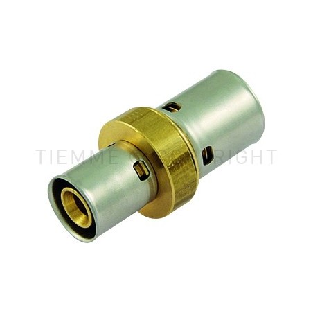 RACCORDO DIRITTO DOPPIO A PRESS TUBO PE - X Ø 25(2,3) - 16(2,0) - 1701R TIEMME 1700098 1