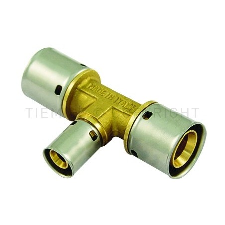 RACCORDO TEE A PRESS TUBO PE - X Ø 20(1,9 E 2,0) - 20(1,9 E 2,0) - 16(2,0) - 1707R TIEMME 1700107 1