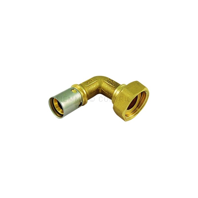 RACCORDO CURVO CON GIRELLO A PRESS TUBO PE - X Ø 16 SP 1,5 3/4" - 1710 TIEMME 1700316 1