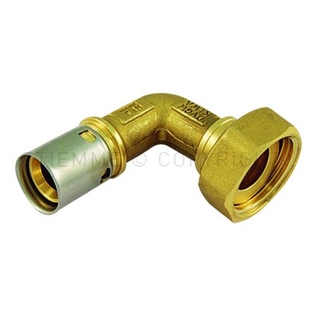RACCORDO CURVO CON GIRELLO A PRESS TUBO PE - X Ø 16 SP 1,5 3/4" - 1710 TIEMME 1700316 1