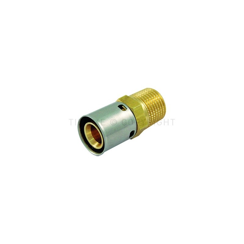 RACCORDO DIRITTO M A PRESS TUBO PE - X Ø 25 SP 2,3 1/2" - 1700 TIEMME 1700327 1