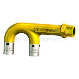 RACCORDO CURVO DOPPIO M LATERALE A U A PRESS TUBO PE - X Ø 20 SP 1,9 E 2 1/2" - 1704U TIEMME 1700349 1