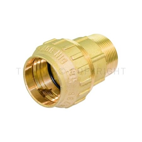 RACCORDO DIRITTO M A COMPRES TUBO PE/PEHD/PEX Ø 25 X 3/4" - 3460CR TIEMME 3400002 1