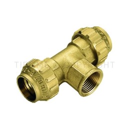 RACCORDO TEE F A COMPRES TUBO PE/PEHD/PEX Ø 32X1"X32 - 3469CR TIEMME 3400023 1