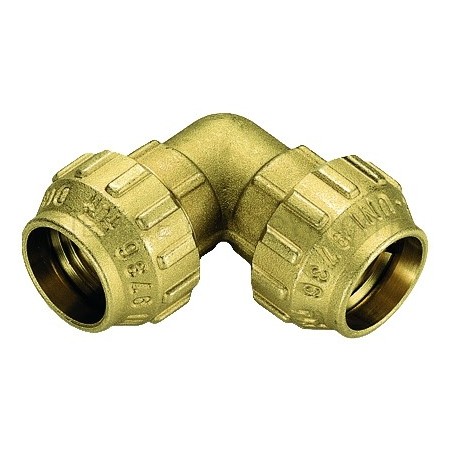 RACCORDO CURVO DOPPIO A COMPRES TUBO PE/PEHD/PEX Ø 63 - 63 - 3463CR TIEMME 3400024 1