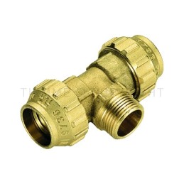 RACCORDO TEE M A COMPRES TUBO PE/PEHD/PEX Ø 50X1"1/2X50 - 3468CR TIEMME 3400086 1