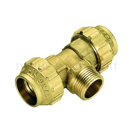RACCORDO TEE M A COMPRES TUBO PE/PEHD/PEX Ø 50X1"1/2X50 - 3468CR TIEMME 3400086 1