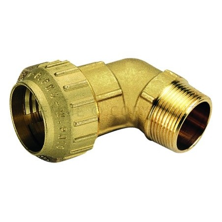 RACCORDO CURVO 45 gradi M A COMPRES TUBO PE/PEHD/PEX Ø 40 X 1"1/4 - 3470CR TIEMME 3400115 1